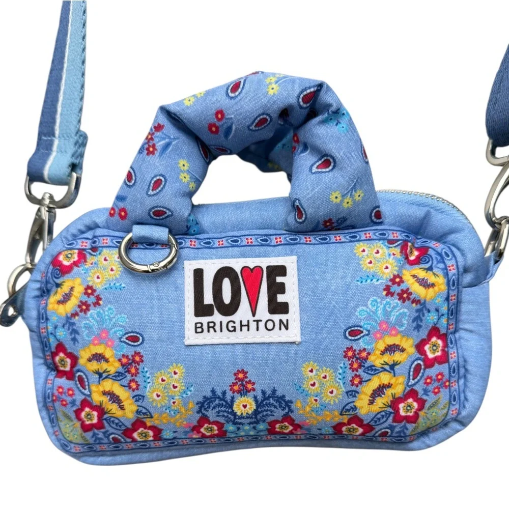 Brighton Love Bandana Floral Paisley BlueCrossbody Mini Purse, Brighton Bag